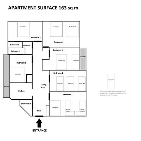 Appartement Collosal 6 Bedroom Slowackiego Avenue